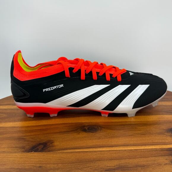 Adidas Predator 24 Pro FG Men’s Size 10 Soccer Cleats 'Black Solar Red' NEW - Picture 1 of 10